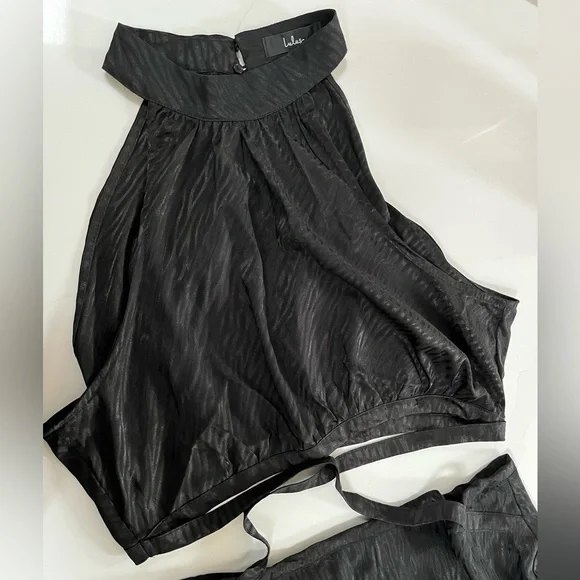 Lulus Fierce Vision Black Jacquard Print Satin Cutout Midi Dress - Picture 10 of 14